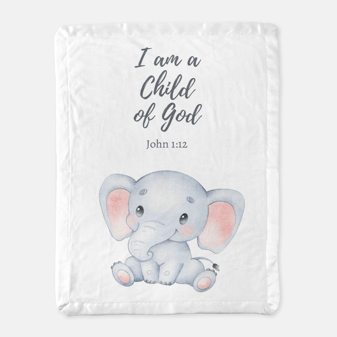 Child of god Satin Trim Minky Blanket
