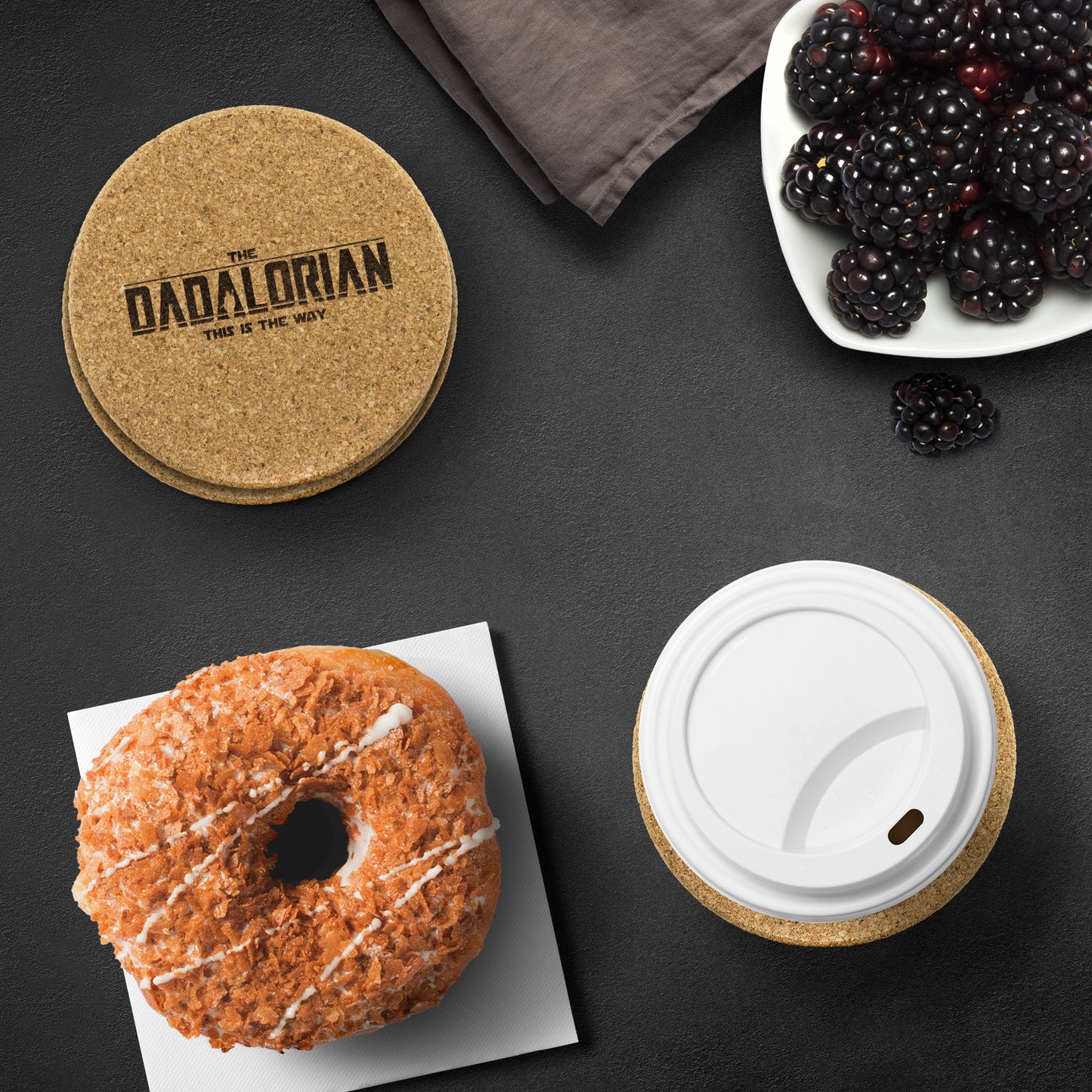 Dadalorian Cork Coaster